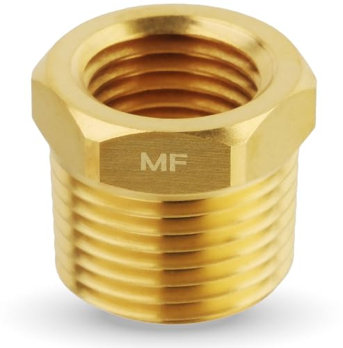 MAACFLOW Raccord Adaptateur réducteur en laiton NPT mâle 3/8'' vers femelle 1/4'' NPT femelle (filetage extérieur 1,4 cm – ID 1,1 cm) (lot de 1)