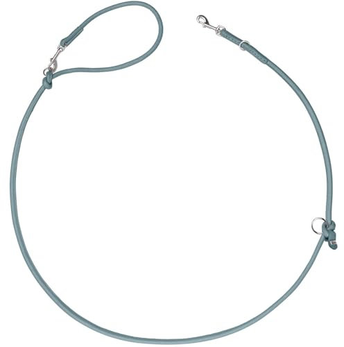 HUNTER Verstellbare Hundeführleine SOHO Round MINI, Farbe: hellblau, Rindsleder, 3-Fach verstellbar, weich & geschmeidig, leicht & robust, für kleine Hunde & Welpen, Made in Germany, Größe: 8/200