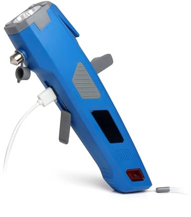 KOOYWAN Nothammer Auto mit USB-Ladegerät,LED Signal Taschenlampe Warnleuchte Unfall SOS,Nothammer mit Gurtschneider & gehärteten Spitzen - Notfall Hammer Blue