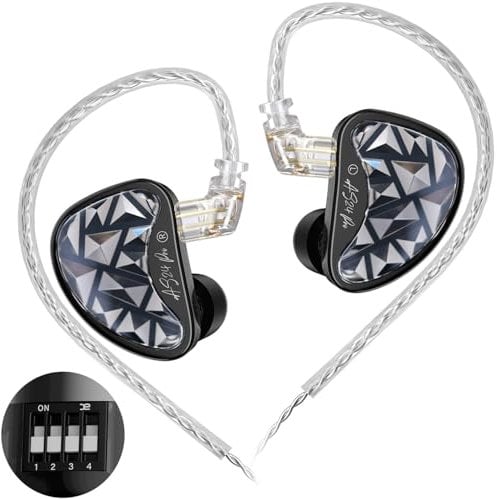 KZ AS24 Pro in Ear Monitor Headphones, HiFi Bass Noise Isolation Earphones, 12 Balanced Armature Drivers IEM Wired Earbuds (Without mic, Tuning Version)