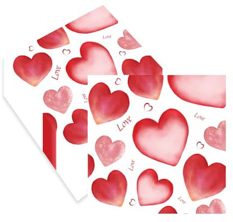 40 Stück Valentinstag Serviette,33x33cm Einweg Valentinstag Geburtstag Part Servietten für Mann Frau Mädchen Geburtstag Party Deko