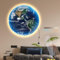 TZSMUM LED Erde Wandleuchte Dimmbar Modern Wandlampe mit Schalter und Stecker Wandleuchten mit Fernbedienung 3D Nachttischlampe Erd Mond Lampe Art Deco Wohnzimmerlampe Nachtlicht (50cm)