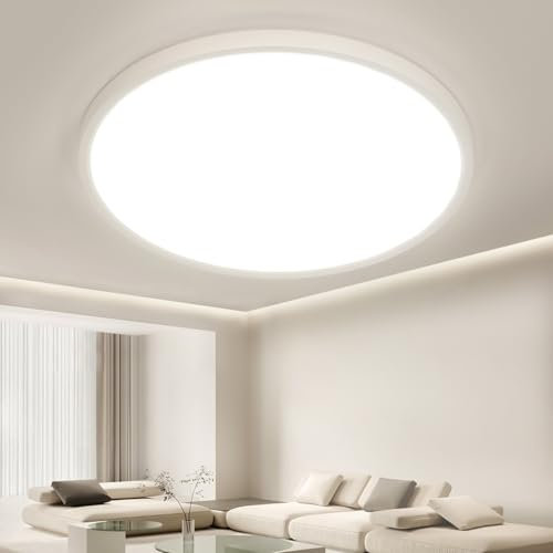 OTREN 50CM Deckenlampe LED Deckenleuchte Flach, 4000K Led Deckenbeleuchtung Panel, 42W Led Lampe für Wohnzimmer Schlafzimmer Küche Balkon Büro Flur