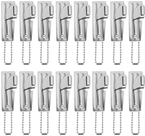 16 Pzs Abrelatas P51, Abrelatas Militar de Acero Inoxidable con Cadenas Abrelatas de Emergencia Portátil Manual Abrelatas de Supervivencia Práctico para Viajes al Aire Libre y Campamentos
