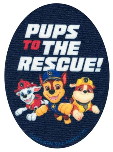 COMERCIAL MERCERA, Rodilleras Patrulla Canina – Parches Termoadhesivos para Pantalones de Niño – Reparación de Ropa Infantil con Skye Chase y Marshall – Ideal para Rodillas y Colegio
