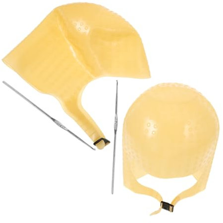 minkissy 2juego Gorros De Silicona Para Mechas Con Aguja Integrada Reutilizables Para Salón y Hogar Herramienta Precisa Para Teñir Cabello Fácil y Cómodo Uso