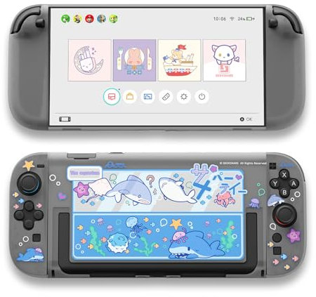 GeekShare Coque fine compatible avec Switch 2, absorption des chocs et anti-rayures pour console de jeu Switch 2 - Shark Party