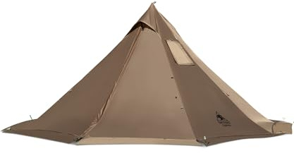 OneTigris Smokey Hut Ultraleicht Zelt 2 Personen 4 Jahreszeiten, Tipi Zelt Outdoor wasserdicht 3000 mm, warm Zelt mit Schornsteinloch und Schneerock für Camping, Wandern, Backpacking