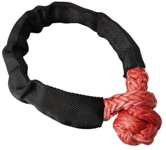 EGUIAS Cuerda de Remolque para Coche Grillete Suave de 41000 Libras, Cuerda sintética Resistente, Correa de grillete de Remolque 4X4 Todoterreno con Funda Protectora para Jeep, camión(Red)