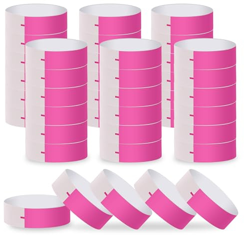 LOMIMOS 700 PCS Bracelets en Papier, Bracelets d'Identification Imperméables Bracelets Etanche Bracelet Rose de Fête pour Festival de Musique Entrée Evénements Clubs Concert