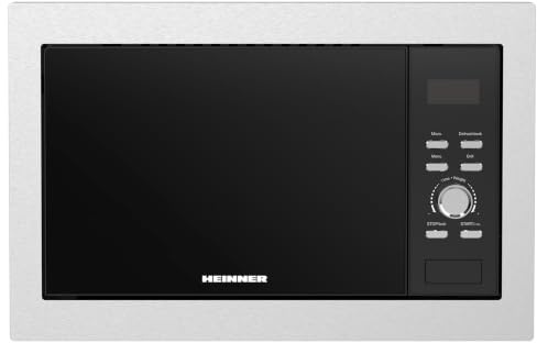 HEINNER HMW-BI2360SS Einbau-Mikrowelle • 23 L Garraum • 800 W Mikrowelle + 1000 W Grill • 8 Automatikprogramme, LED-Display, Timer & Auftaufunktio, Inox Edelstahl, 5 Jahre Garantie