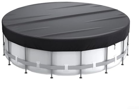 Round Swimming Pool Cover 6FT/8FT, Waterproof Polyester Dustproof Protector for Above Ground Pools, Black (6FT)