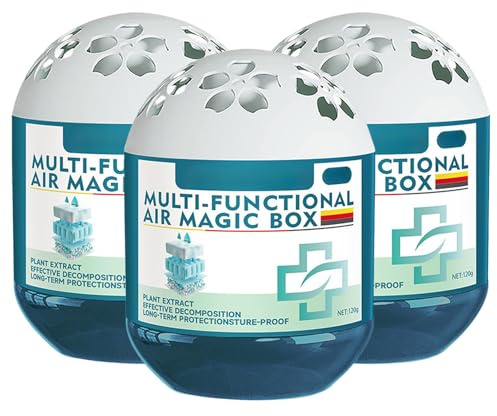 Indoor Air Purification Dust Removal Magic Box,Multi-Functional Air Magic Box,Airs Dust Removal Magics Boxes, Plant Extract Formula, For Car, Bedroom, Office, New House, 120G (3 pcs)
