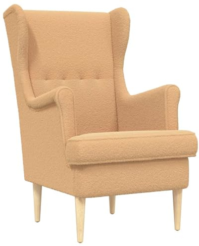 vidaXL Sessel Beige Bouclé, Sessel, modernes Möbel, bequemer Loungesessel, Elegantes Schlafzimmer, funktional, Kissen
