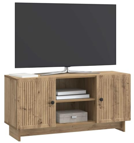 vidaXL TV-Schränk 102 x 34,5 x 50 cm Artisan-Eiche Holzwerkstoff, Wohnzimmer, Vintage rechteckiger Schrank, geräumige Medien-Einheit, stylischer TV-Ständer, vielseitige Möbel-Lösung