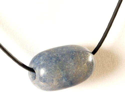 Edelstein-Perle länglich, 20 x 13 mm, gebohrt, Blauquarz