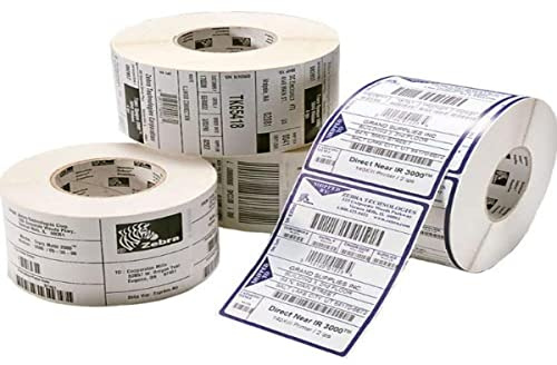 Zebra Thermotransfer Etiketten für Desktop Drucker, 2100 Etiketten, 25 mm, Kerndurchmesser, 127 mm, Perfo Box Of 12