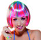 Boland 87501 - Perücke Pebbles, buntes Kunsthaar, Bob, Frisur, Neon-Farben, Disco, Regenbogen, Kostüm, Karneval, Mottoparty