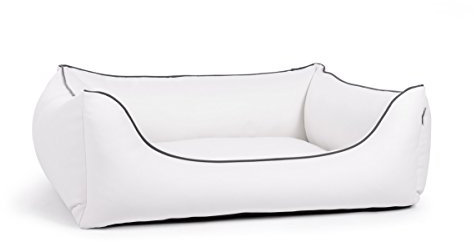 Worldcollection orthopädisches Hundebett Kunstleder Größe 130 x 110 cm weiß