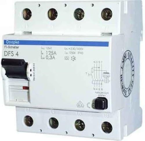 Doepke Fehlerstromschutzschalter DFS4 040-4/0,30-A 4-polig 40/0,3A 4-polig 40A 0,3A 230V 400V 09136901