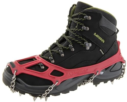 Kahtoola MICROspikes Footwear Traction for Winter, Snow & Ice Trail Hiking - Red - Small