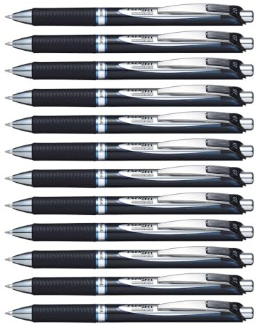 Pentel BLP77-CX EnerGel Xm Dokument mit Druckmechanik Wasserfeste, 12 Stück, blau