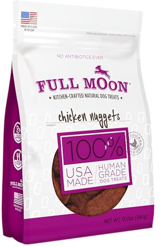 Full Moon Chicken Nuggets Healthy All Natural Dog Treats Human Grade Made in USA 12 oz