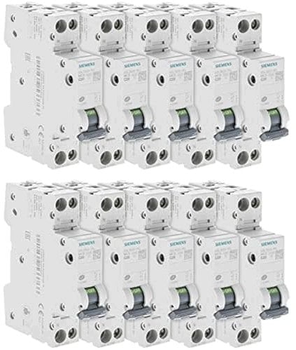 Lot de 10 Disjoncteurs électriques phase + neutre 20A