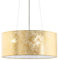 EGLO Pendelleuchte Viserbella, 3 flammige Hängelampe Vintage, Hängeleuchte aus Stahl und Textil in Champagner, Gold, Esstischlampe, Wohnzimmerlampe hängend mit E27 Fassung, Ø 53 cm