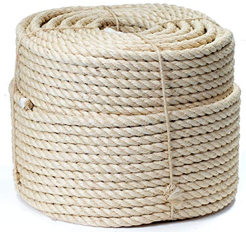 Everlasto 24mm Natural Organic Sisal Decking Rope - Various Lengths (24MM x 30M)