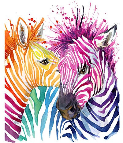 Fine Art Prints Regenbogen-Zebra-Malerei, Kunstdruck, Poster, Wanddekoration.