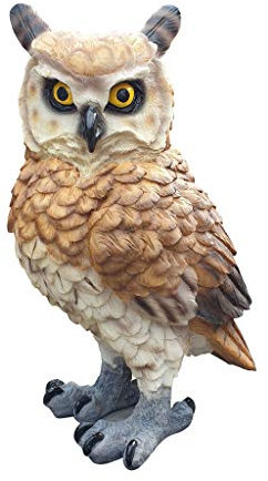 Fachhandel Plus Eule Dekofigur Gartendeko Tierfigur Kautz Uhu Greifvogel 29 x 17 x 20 cm