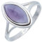 mantraroma Damen Ring Silber mit Stein Amethyst Edelstein lila schlicht groß modern