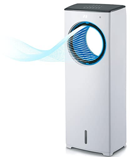 MovilCom® - Climatizador de Verano | Climatizador evaporativo 3 en 1 | Enfriador | Humidificador | Ventilador con Aire enfriado y purificado | con Mando | 4L de Capacidad
