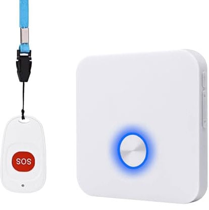 ALEENFOON Maison Alerte Alarme sans Fil Rechargeable Patiente Personne Âgée Personnelles Système D'Alarme et Bouton D'Appel d'urgence Alarme Pager pour Enfant et Handicapé et Femmes Enceinte (1 à 1)