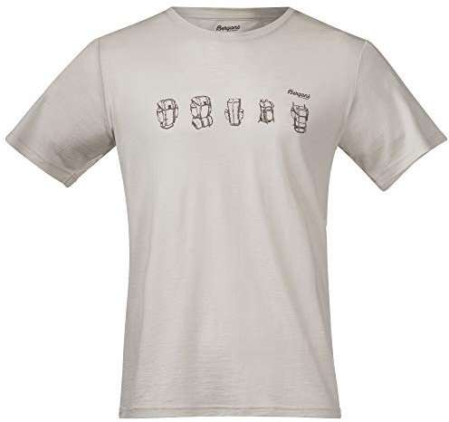 Bergans Backpack Wool Tee - Chalk Sand/Forest Brown - S