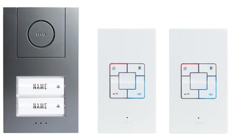 M-e modern-Electronics Vistus AD ALU 4020A Vistus Türsprechanlage Kabelgebunden Komplett-Set 2 Fami