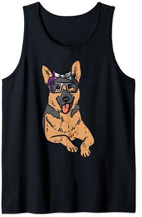 German Shepherd Bandana LGBTQ Asexual Flag Ace Pride Ally Tank Top