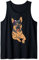 German Shepherd Bandana LGBTQ Asexual Flag Ace Pride Ally Tank Top