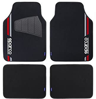 SPARCO SPCF508RD 4er-Set Schwarze rote Teppiche 4er-Set, ROT