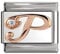 Italian Charms Rose Gold Letter A-Z Charm Link fits all 9mm Bracelet - UK stock (Letter P)