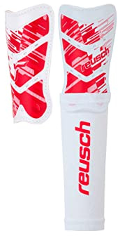 Reusch Schienbeinschoner Erwachsene | Fußball Schienbeinschützer mit Schutzschale und Kompressionsmanschette | sicherer Halt ohne Verrutschen | für Training und Spiel | Shinguard Attrakt Supreme
