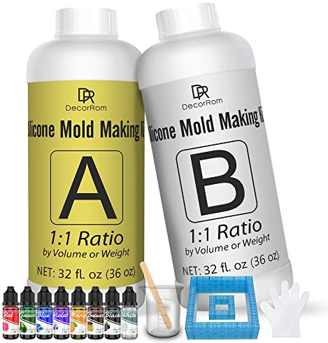 Kautschuk - 2kg/1.9L Flüssig Silikon Mit Farben, Ziegel Entformen für Silikonform Herstellung - Einfaches 1:1 Verhältnis Abformsilikon für Harzformen, Seifenform, Gießen, Basteln