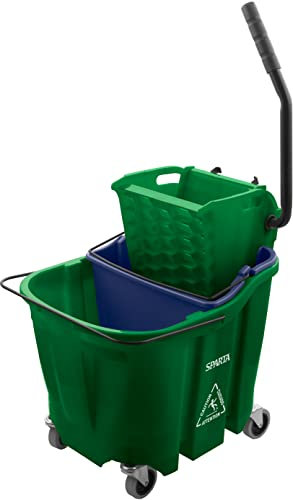 CFS OmniFit Seau à serpillière avec essoreur latéral et Insert d'eau Sale Vert 35 l
