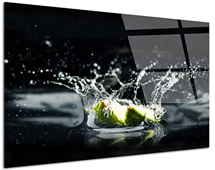 DECLINA Tableau plexi, cadre déco sur verre acrylique, décoration murale, impression sur plexi, Tableau plexi deco photo Citron Vert, 50x30 cm