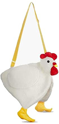 Hühnergeldbörse Hühnertasche Hühnertasche Henkeltasche Flauschige Henne Crossbody Tasche Huhn Geschenktasche Plüsch Handtasche Cartoon Umhängetasche Lustige Geldbörsen für Mädchen Frauen Huhn Kostüm