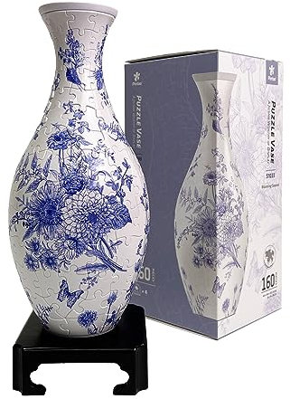 Pintoo Vase Puzzle 3D - Vase à Fleurs Unique fabriqué par 160 pièces de Puzzle incurvées en Plastique - Cadeau de Pendaison de crémaillère pour Arrangements Floraux et décoration de la Maison -