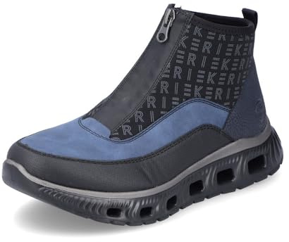 Rieker Damen High-Top Sneaker M6052, Frauen Halbschuhe,mid Cut,straßenschuhe,Strassenschuhe,Sportschuhe,Turnschuhe,schwarz Kombi (00),41 EU / 7.5 UK