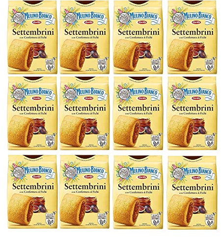 12X Mulino Bianco Settembrini Biscotti con Confettura di Fichi Frollini dal Cuore Morbido 300gr [Box 12 Confezioni]