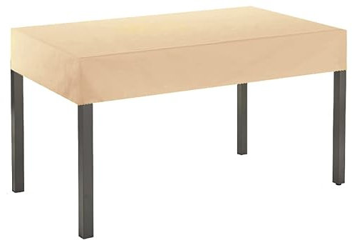 Kaufpirat Premium Abdeckplane 160x100x15 cm Gartenmöbel Gartentisch Hülle Abdeckung Haube Schutzhülle Abdeckhaube 6.000 mm Wasserbeständigkeit Beige